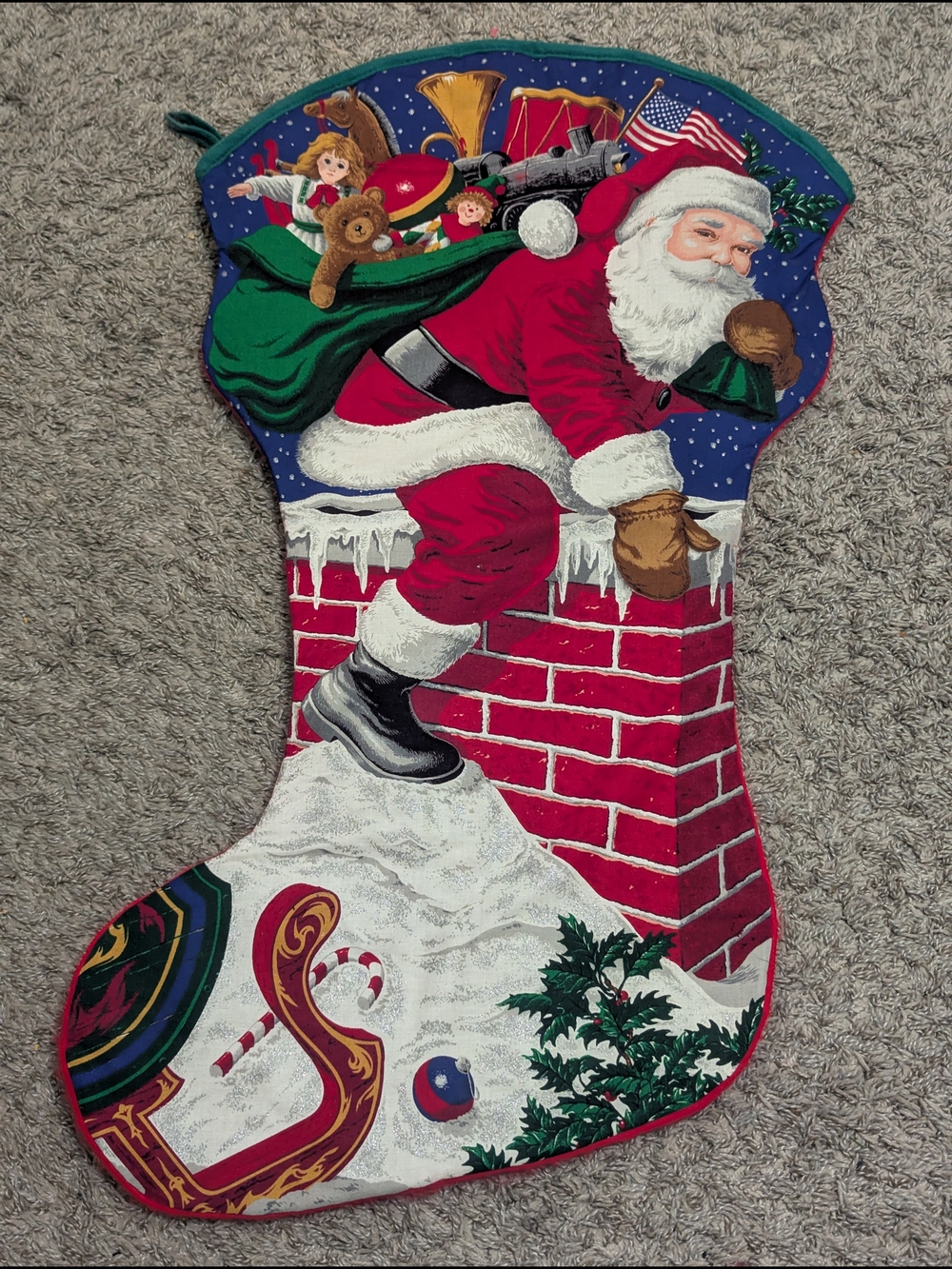 CRANSTON Oversized X-Larg X MAS Stocking "Santa Chimney Sack Of Toys"